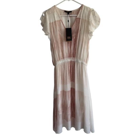NWT Frye Shibori V-Neck Dress, Deauville Mauve, Size XS - Picture 4 of 12